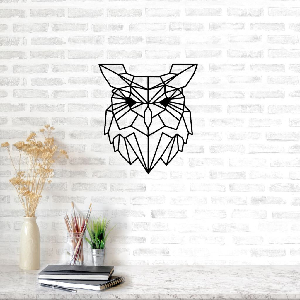 Metallist seinadekoratsioon Owl, 49x54 cm цена и информация | Sisustuselemendid | hansapost.ee