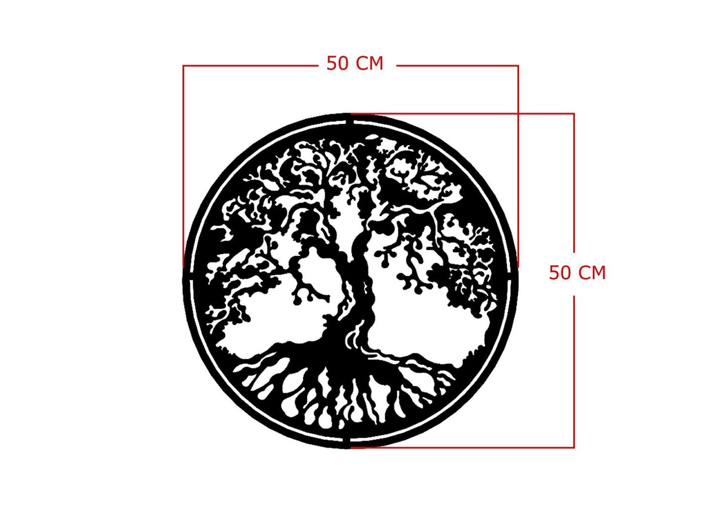 Metallist seinadekoratsioon Tree of Life, 50x50 cm цена и информация | Sisustuselemendid | hansapost.ee