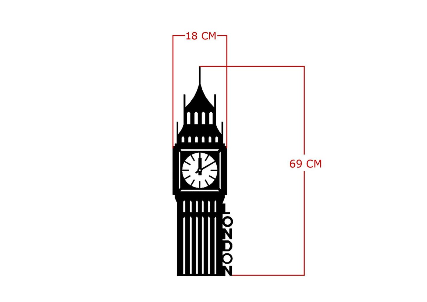 Metallist seinakaunistus London, 18x69 cm цена и информация | Sisustuselemendid | hansapost.ee