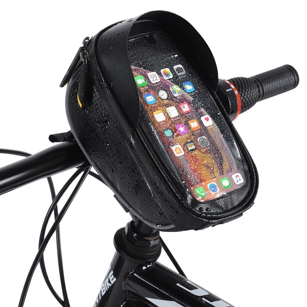 Wozinsky Bicycle Front Frame Handlebar Bag Touch Screen Phone Holder 1L black (WBB16BK) цена и информация | Telefonide kaitsekaaned ja -ümbrised | hansapost.ee