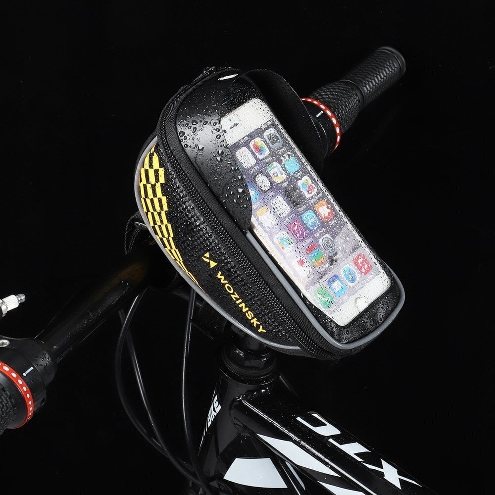 Wozinsky Bicycle Front Frame Handlebar Bag Touch Screen Phone Holder black (WBB18BK) hind ja info | Telefonide kaitsekaaned ja -ümbrised | hansapost.ee