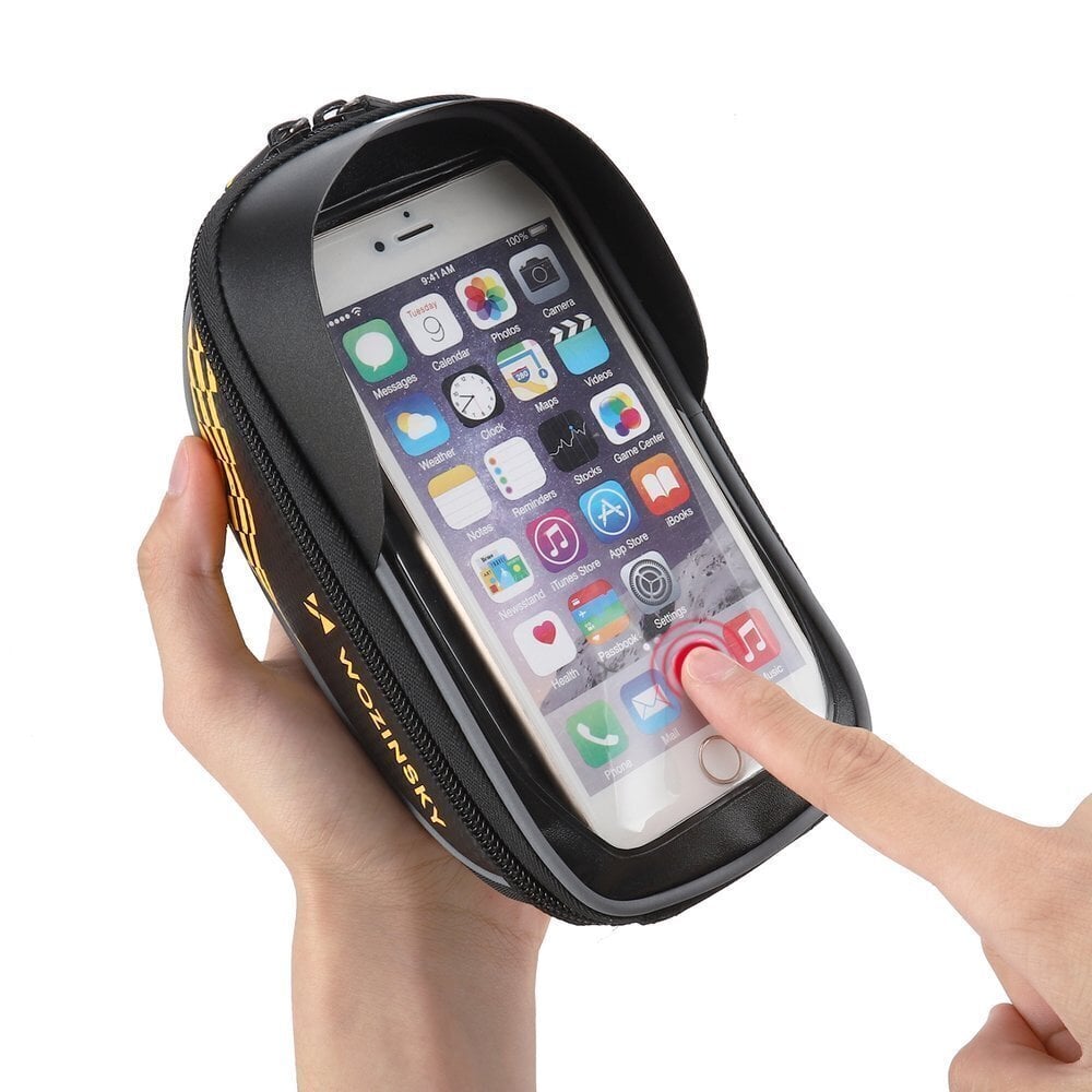 Wozinsky Bicycle Front Frame Handlebar Bag Touch Screen Phone Holder black (WBB18BK) hind ja info | Telefonide kaitsekaaned ja -ümbrised | hansapost.ee