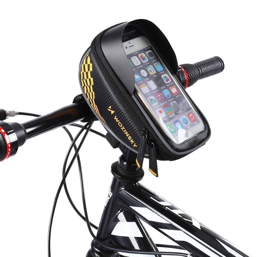 Wozinsky Bicycle Front Frame Handlebar Bag Touch Screen Phone Holder black (WBB18BK) hind ja info | Telefonide kaitsekaaned ja -ümbrised | hansapost.ee