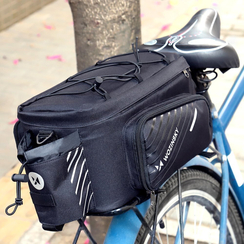Wozinsky Bicycle Bike Pannier Bag Rear Trunk Bag with Shoulder Strap 9L black (WBB22BK) цена и информация | Pakiraamid jalgrattale | hansapost.ee