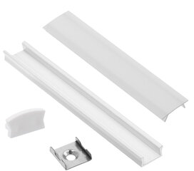 Alumiiniumprofiil LED-ribale Eurolight, pinnapealne, 2m, valge hind ja info | Eurolight Elektriseadmed | hansapost.ee