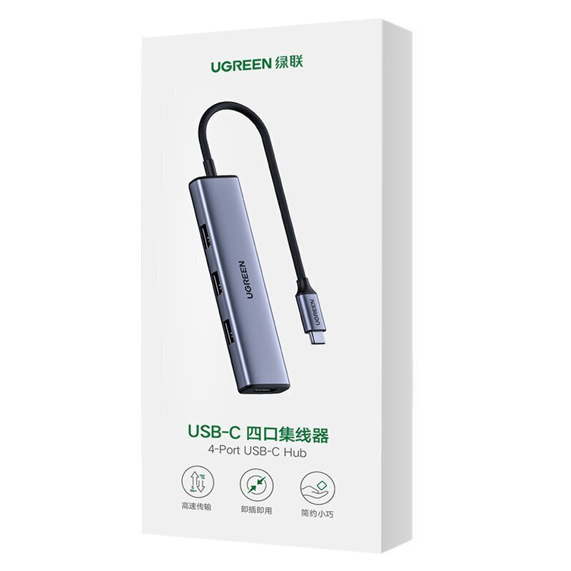 Adapter Ugreen USB Type C - 4x USB 3.2 цена и информация | USB adapterid ja jagajad | hansapost.ee