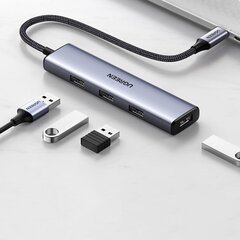Ugreen USB Type C - 4x USB 3.2 адаптер цена и информация | Адаптеры, USB-разветвители | hansapost.ee