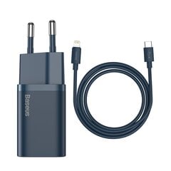 Зарядное устройство Baseus Super Si 1C USB Type C 20 Вт + USB Type C - Lightning, 1 м (TZCCSUP-B03) цена и информация | Зарядные устройства для телефонов | hansapost.ee