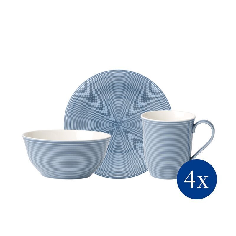 Like by Villeroy & Boch 12-osaline nõudekomplekt Color Loop Horizon hind ja info | Klaasid, kruusid ja kannud | hansapost.ee