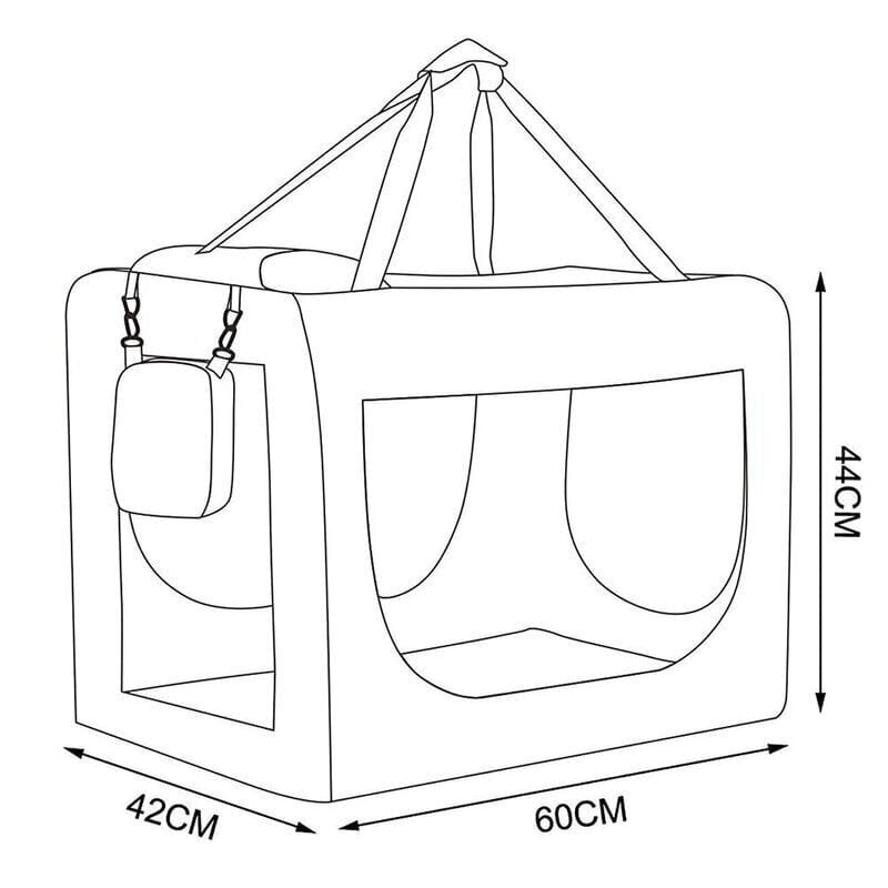 Lemmiklooma transpordikott M, 60 x 42 x 44 cm, beež цена и информация | Transpordipuurid, -kotid ja aedikud | hansapost.ee