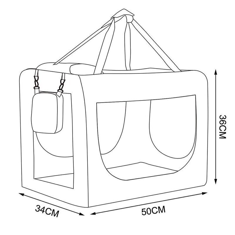 Lemmiklooma transpordikott S, 50 x 34 x 36 cm, sinine цена и информация | Transpordipuurid, -kotid ja aedikud | hansapost.ee