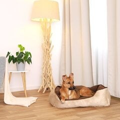 Лежак для домашних питомцев 2 в 1, 80 x 60 см, коричневый/бежевый цена и информация | Pole täpsustatud Товары для животных | hansapost.ee