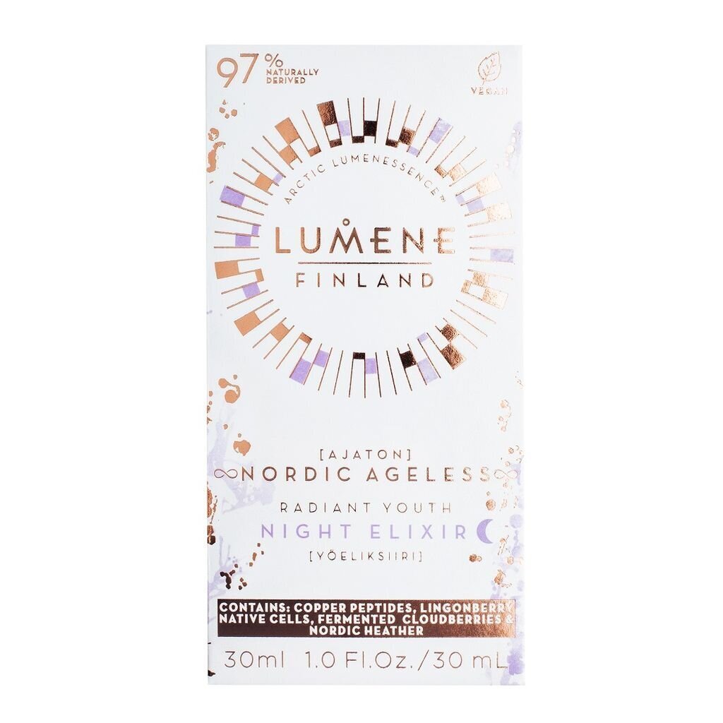 LUMENE Nordic Ageless ööeliksiir 30ml цена и информация | Näoõlid, ampullid ja seerumid | hansapost.ee