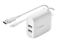 BELKIN DualUSB-A WllChar1M PVC A-mUSB 24 цена и информация | Laadijad mobiiltelefonidele | hansapost.ee