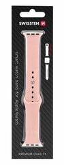 Cиликоновый ремешок Swissten для Apple Watch 1/2/3/4/5/6 / SE / 42 мм / 44 мм / розовый цена и информация | Аксессуары для смарт-часов и браслетов | hansapost.ee