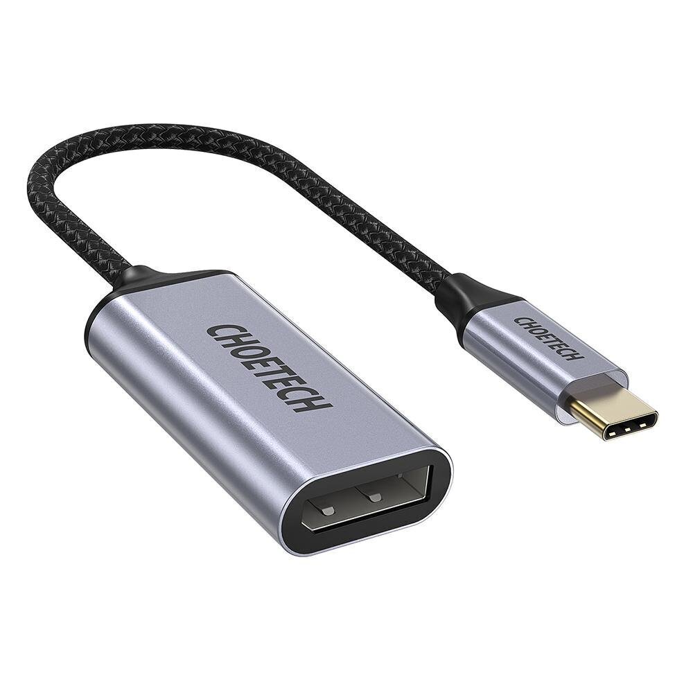 Choetech One-way Cable Adapter from USB Type C (Male) to DisplayPort (Female) 4K 60Hz 20cm gris (HUB-H11) цена и информация | USB adapterid ja jagajad | hansapost.ee