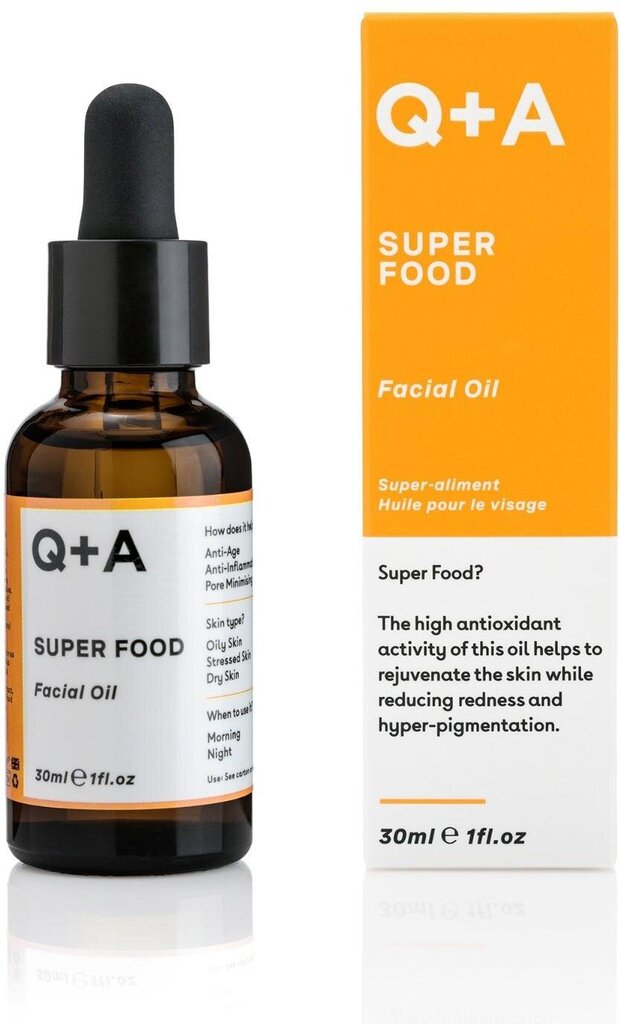 Öine näoõli Q + A Super Food, 30 ml цена и информация | Näoõlid, ampullid ja seerumid | hansapost.ee