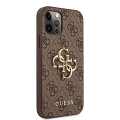 Чехол GUHCP12M4GMGBR Guess PU 4G Metal Logo Case для iPhone 12/12 Pro Brown цена и информация | Чехлы для телефонов | hansapost.ee