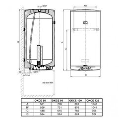 Dražice Вертикалиный бойлер OKCE 80 l цена и информация | Водонагреватели | hansapost.ee