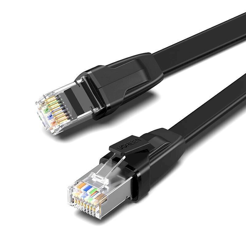 UGREEN NW134 Cat 8 U/FTP Flat Ethernet RJ45 Cable Pure Copper 2m (black) цена и информация | Juhtmed ja kaablid | hansapost.ee