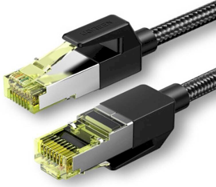 UGREEN NW150 Cat 7 F/FTP Braid Ethernet RJ45 Cable 1m (black) hind ja info | Juhtmed ja kaablid | hansapost.ee