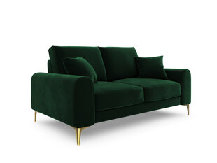 Двухместный диван Mazzini Sofas Madara, велюр, темно-зеленый/золотой цена и информация | Диваны | hansapost.ee