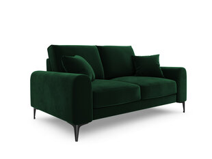 Двухместный диван Mazzini Sofas Madara, велюр, темно-зеленый/черный цена и информация | Диваны | hansapost.ee
