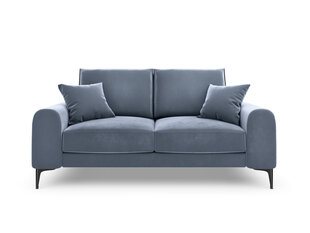 Двухместный диван Mazzini Sofas Madara, велюр, голубой/черный цена и информация | Диваны | hansapost.ee