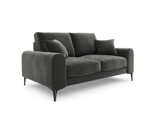 Двухместный диван Mazzini Sofas Madara, велюр, темно-серый/черный цена и информация | Диваны | hansapost.ee