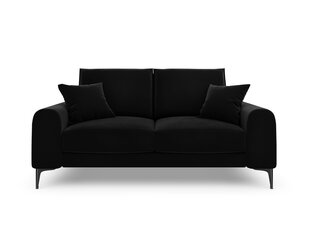 Двухместный диван Mazzini Sofas Madara, велюр, черный цена и информация | Диваны | hansapost.ee