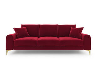Трехместный диван Mazzini Sofas Madara, велюр, красный/золотой цена и информация | Диваны | hansapost.ee