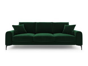 Трехместный диван Mazzini Sofas Madara, велюр, темно-зеленый/черный цена и информация | Диваны | hansapost.ee