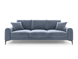Трехместный диван Mazzini Sofas Madara, велюр, светло-синий/черный цена и информация | Диваны | hansapost.ee