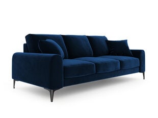 Трехместный диван Mazzini Sofas Madara, велюр, темно-синий/черный цена и информация | Диваны | hansapost.ee