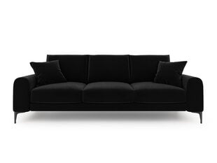 Трехместный диван Mazzini Sofas Madara, велюр, черный цена и информация | Диваны | hansapost.ee