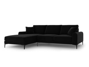 Pehme nurgadiivan Mazzini Sofas Madara, veluur, must цена и информация | Угловые диваны | hansapost.ee