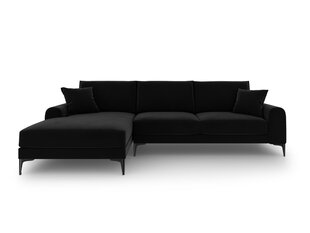 Pehme nurgadiivan Mazzini Sofas Madara, veluur, must цена и информация | Угловые диваны | hansapost.ee