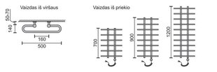 Elektriline käterätikuivati Rosela Gama küttekehaga, Poleeritud teras, 500x700 mm, 200W hind ja info | Rosela Vannitoasisustus | hansapost.ee