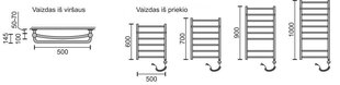 Elektriline käterätikuivati Rosela Sonata Plus küttekehaga, 500x700 mm, 200W цена и информация | Полотенцесушители | hansapost.ee