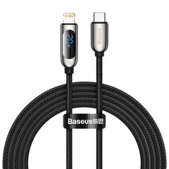 USB-C cable for Lightning Baseus Display, PD, 20W, 2m (black) price and information | Mobiiltelefonide kaablid | hansapost.ee