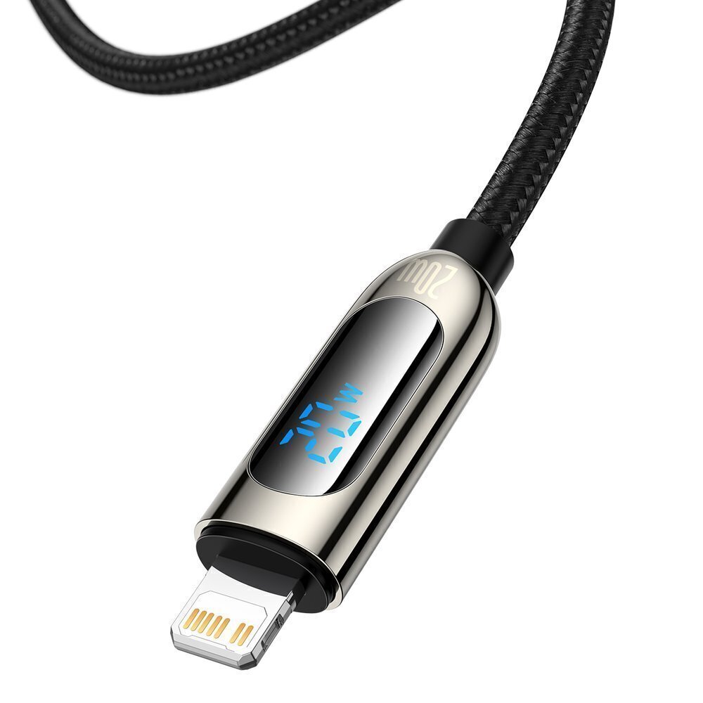 USB-C cable for Lightning Baseus Display, PD, 20W, 2m (black) hind ja info | Mobiiltelefonide kaablid | hansapost.ee