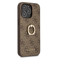 Чехол GUHCP13L4GMRBR Guess PU 4G Ring Case for iPhone 13 Pro Brown цена и информация | Чехлы для телефонов | hansapost.ee