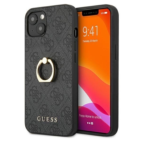 Guess PU 4G Ring Case for iPhone 13 Mini, hall цена и информация | Telefonide kaitsekaaned ja -ümbrised | hansapost.ee