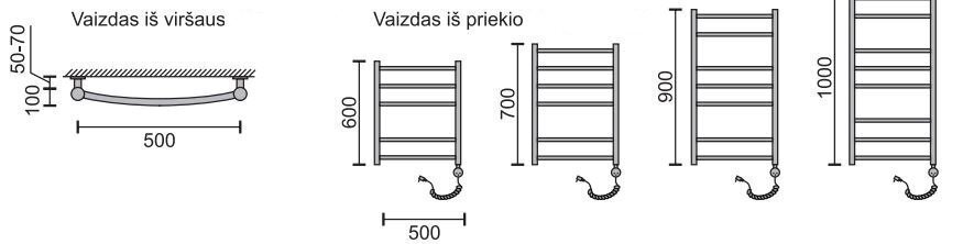 Elektriline käterätikuivati Rosela Sonata küttekehaga, 500x700 mm, 200W hind ja info | Käterätikuivatid ja vannitoa radiaaotrid | hansapost.ee