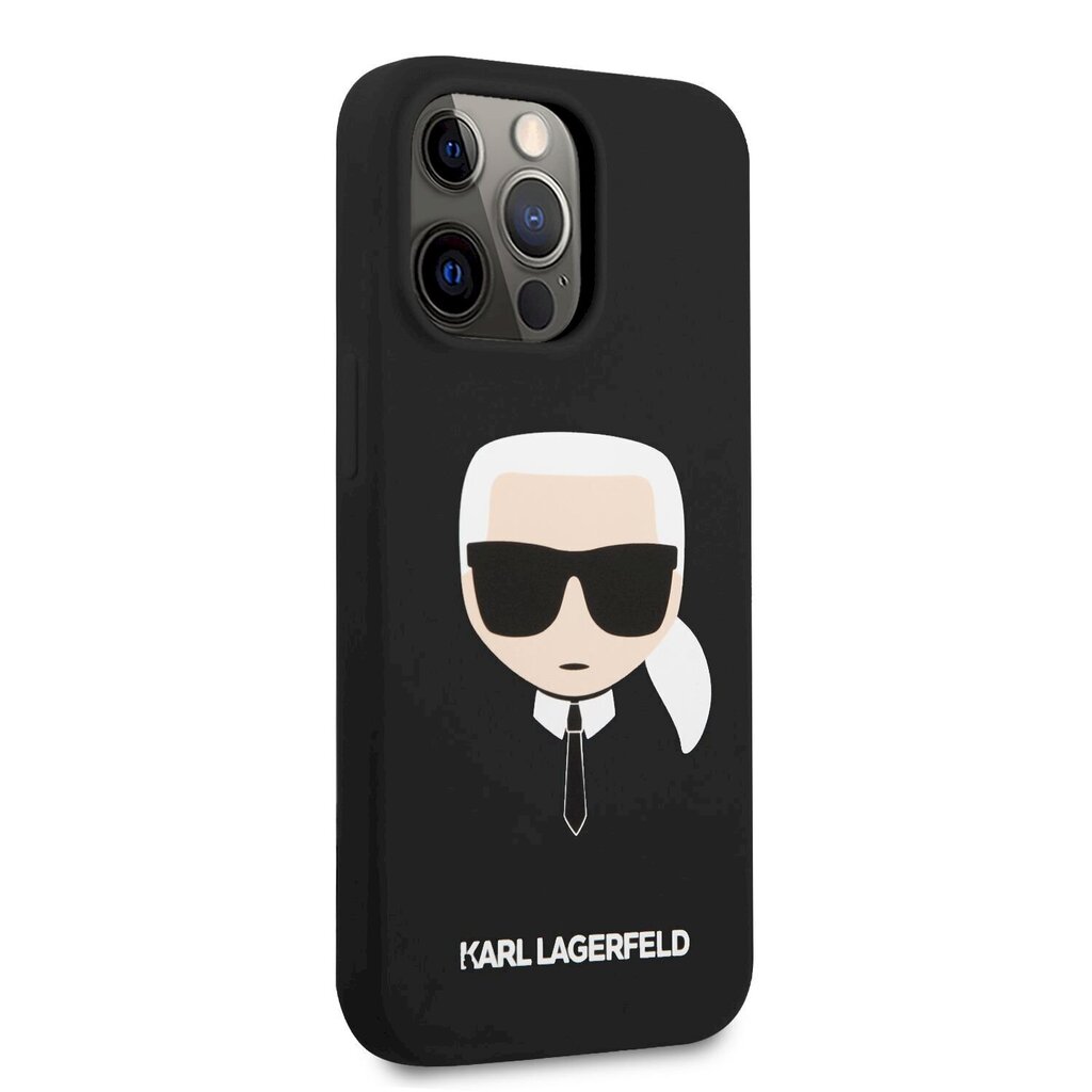 KLHCP13LSLKHBK Karl Lagerfeld Liquid Silicone Karl Head Case for iPhone 13 Pro Black hind ja info | Telefonide kaitsekaaned ja -ümbrised | hansapost.ee