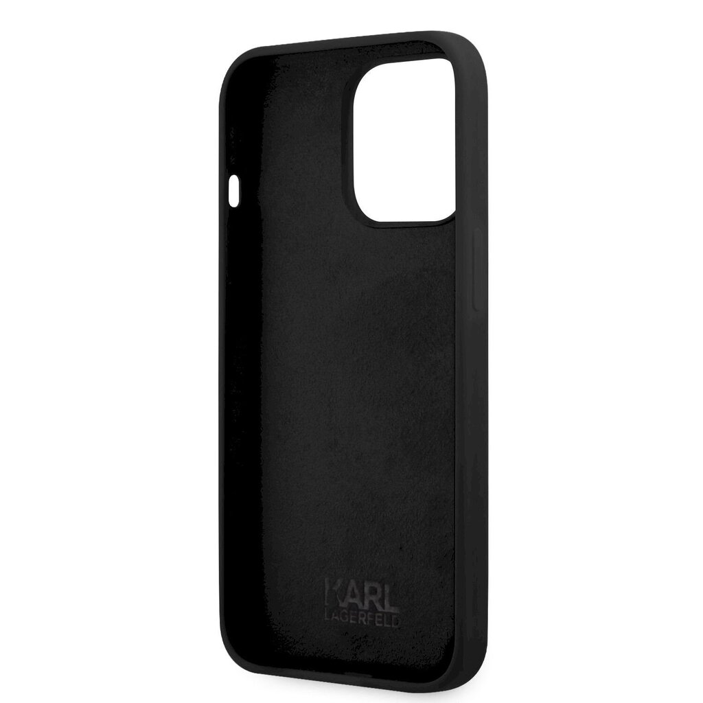 KLHCP13LSLKHBK Karl Lagerfeld Liquid Silicone Karl Head Case for iPhone 13 Pro Black цена и информация | Telefonide kaitsekaaned ja -ümbrised | hansapost.ee
