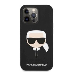 KLHCP13LSLKHBK Karl Lagerfeld Liquid Silicone Karl Head Case for iPhone 13 Pro Black hind ja info | Telefonide kaitsekaaned ja -ümbrised | hansapost.ee