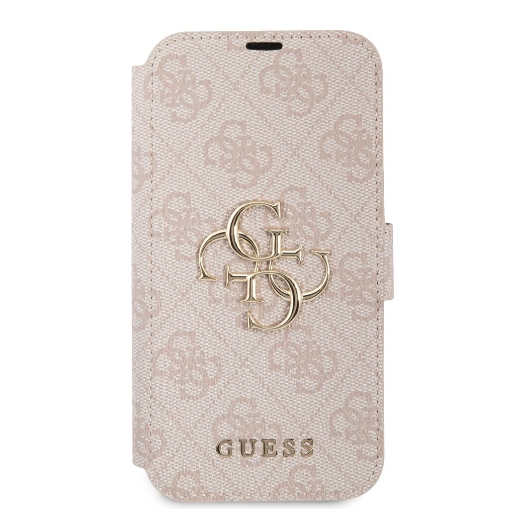 GUBKP13M4GMGPI Guess PU 4G Metal Logo Book Case for iPhone 13 Pink цена и информация | Telefonide kaitsekaaned ja -ümbrised | hansapost.ee