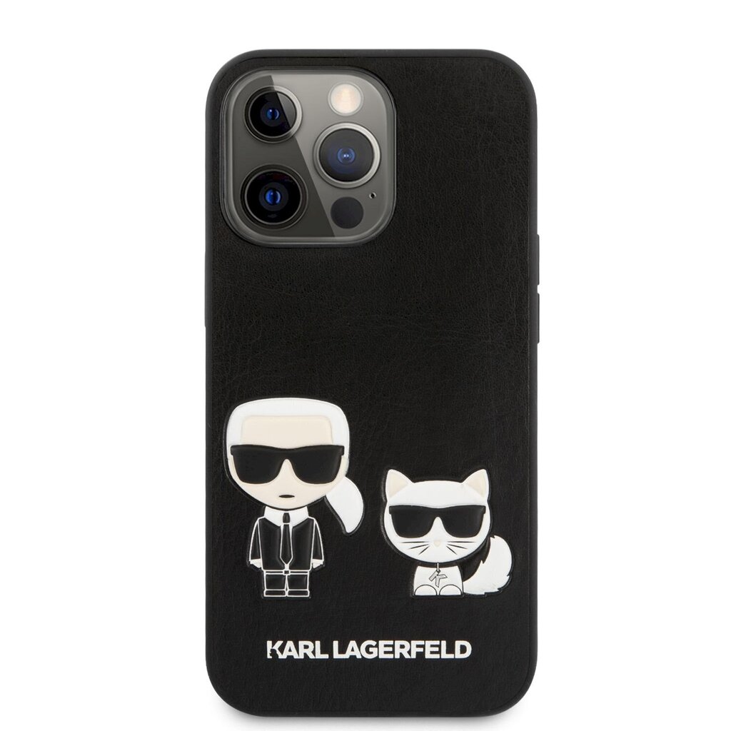 KLHCP13LPCUSKCBK Karl Lagerfeld and Choupette PU Leather Case for iPhone 13 Pro Black hind ja info | Telefonide kaitsekaaned ja -ümbrised | hansapost.ee