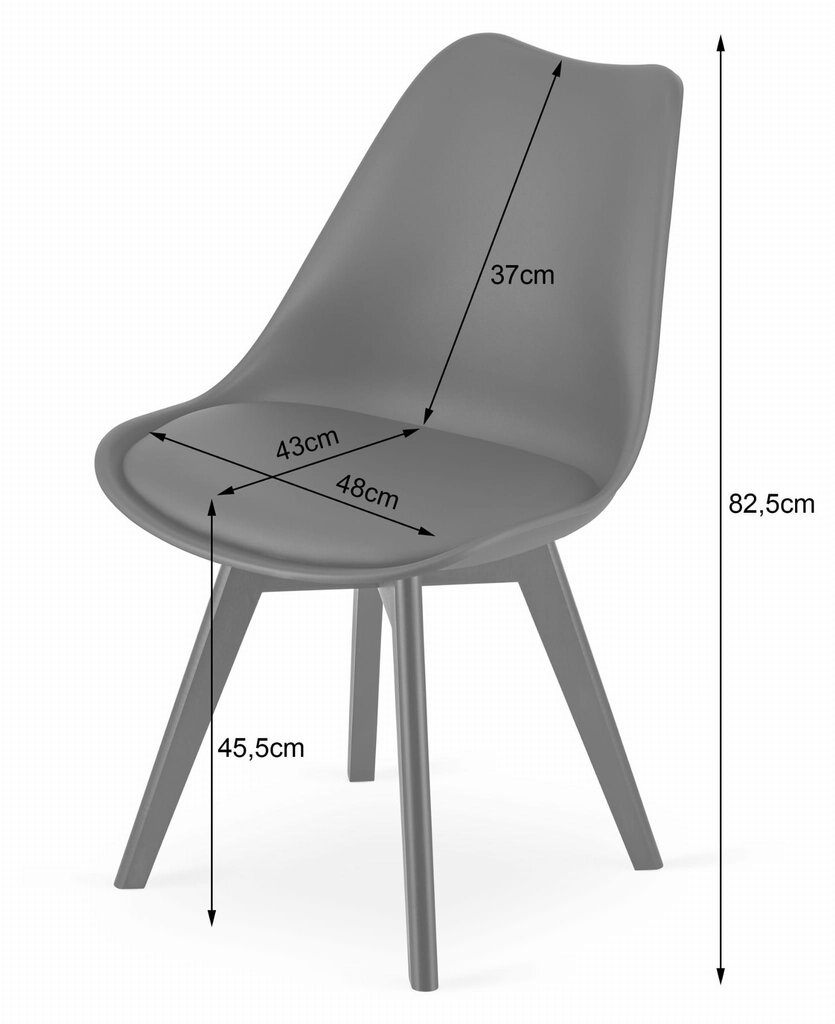 4-osaline toolide komplekt K330, valge/must цена и информация | Köögitoolid, söögitoolid | hansapost.ee